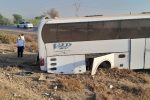 حادثه واژگونی اتوبوس در محور شوش به اهواز