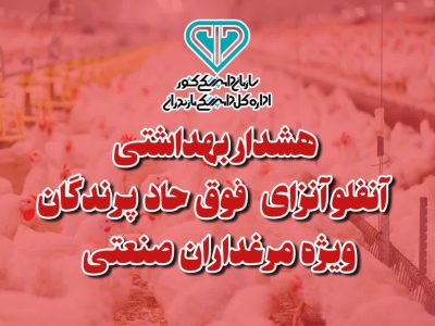 هشدار بهداشتی دامپزشکی مازندران به مرغداران در مورد آنفلوانزای پرندگان